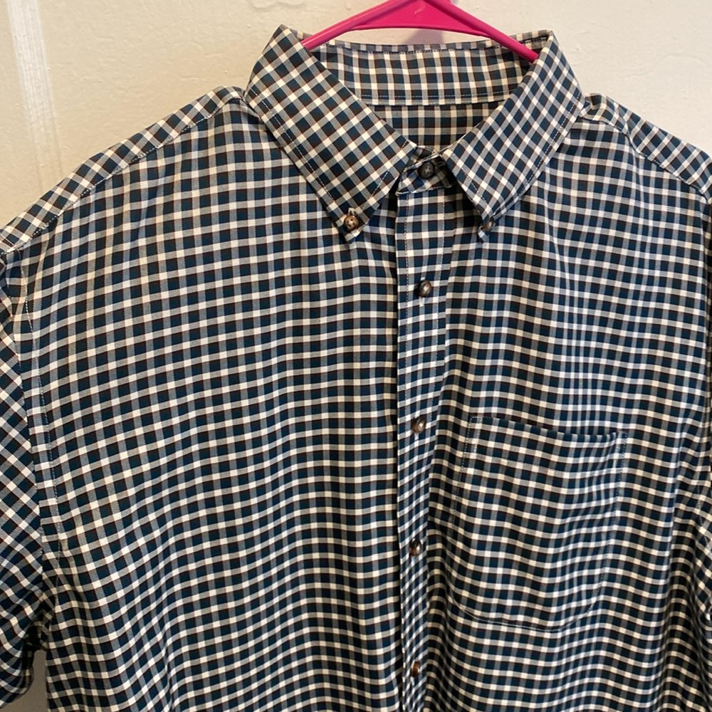 Jos A. Bank Plaid Oxford Button Down Shirt (L)